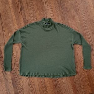 Mock neck ribbed top